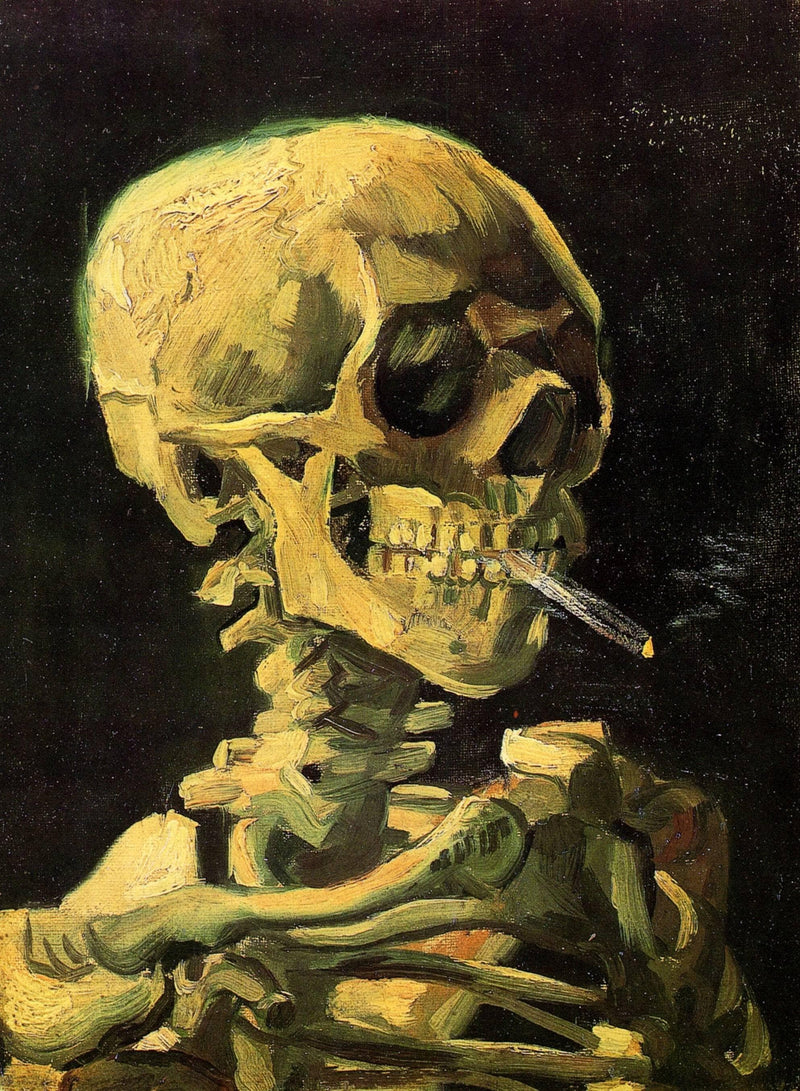 Skull with Burning Cigarette by Vincent van Gogh — Oil Painting Reproduction