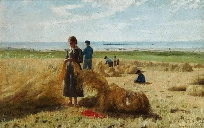 Slåttonn På Kvalbein, Jæren by Kitty Lange Kielland — Oil Painting Reproduction