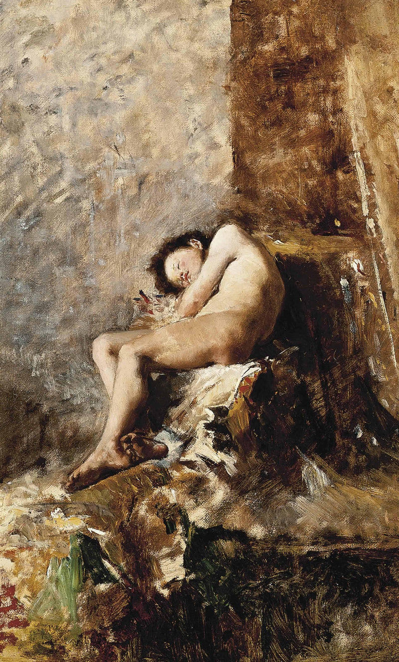 Sleeping beauty by Joaquín Agrasot — Oil Painting Reproduction