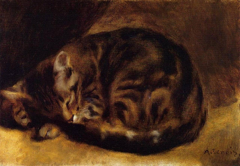 Sleeping Cat by Pierre-Auguste Renoir — Oil Painting Reproduction