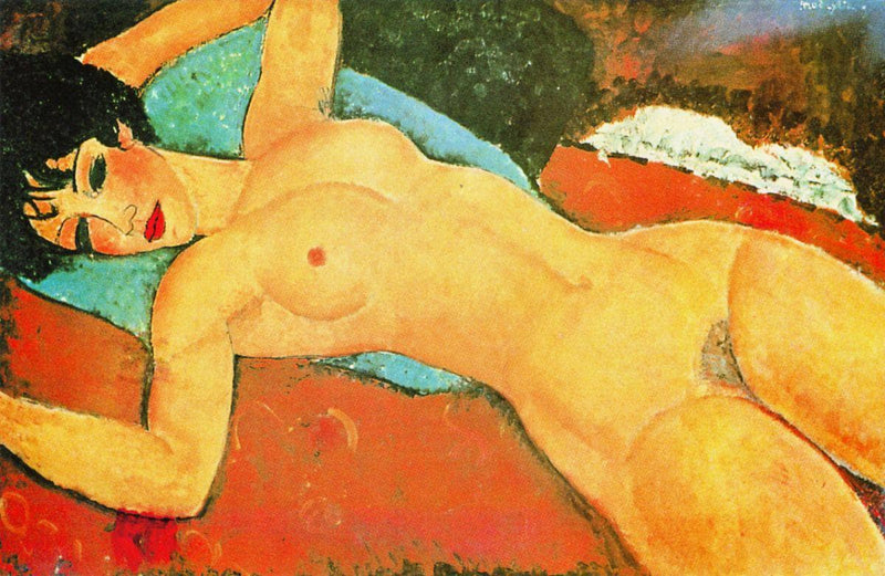 Sleeping Nude with Arms Open (Red Nude) by Amedeo Modigliani — Oil Painting Reproduction