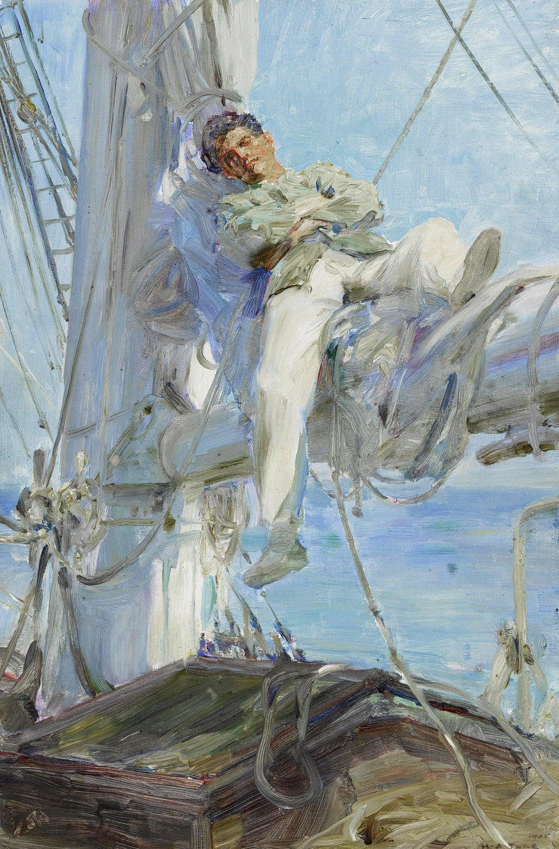 Sleeping Sailor by Henry Scott Tuke — Oil Painting Reproduction