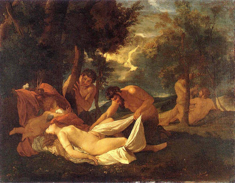 Sleeping Venus, surprised by Satyr by Nicolas Poussin — Oil Painting Reproduction