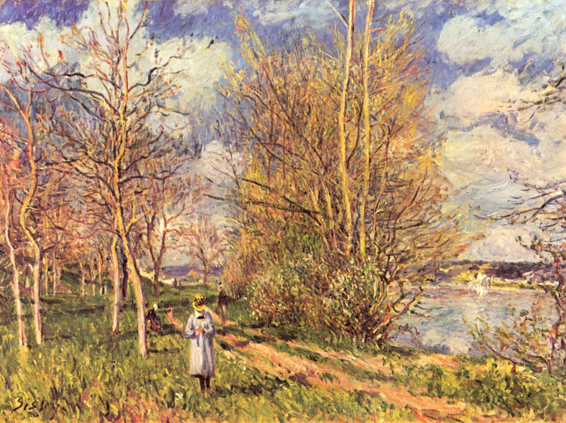 Small Meadows in Spring by Alfred Sisley — Oil Painting Reproduction