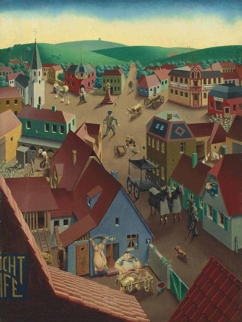 Small town in Baden during daytime by Georg Scholz — Oil Painting Reproduction