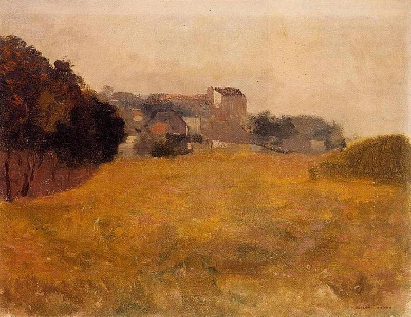 Small Village in the Medoc by Odilon Redon — Oil Painting Reproduction