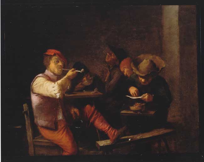 Smokers in an Inn by Adriaen Brouwer — Oil Painting Reproduction