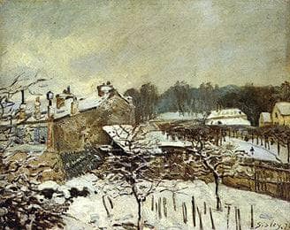 Snow Effect at Louveciennes by Alfred Sisley — Oil Painting Reproduction