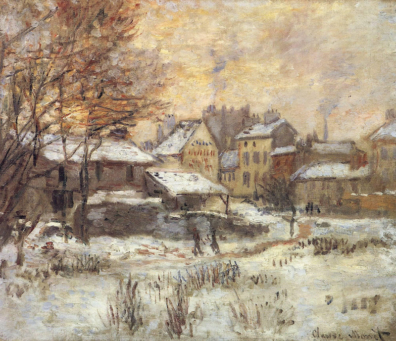 Snow Effect with Setting Sun by Claude Monet — Oil Painting Reproduction