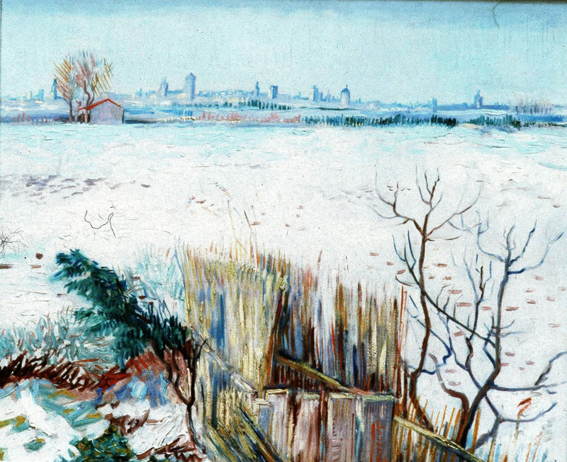 Snowy Landscape with Arles in the Background by Vincent van Gogh — Oil Painting Reproduction