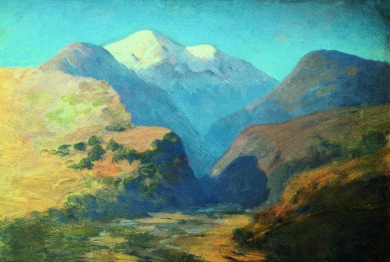 Snowy mountain peaks. Caucasus. by Arkhyp Kuindzhi — Oil Painting Reproduction