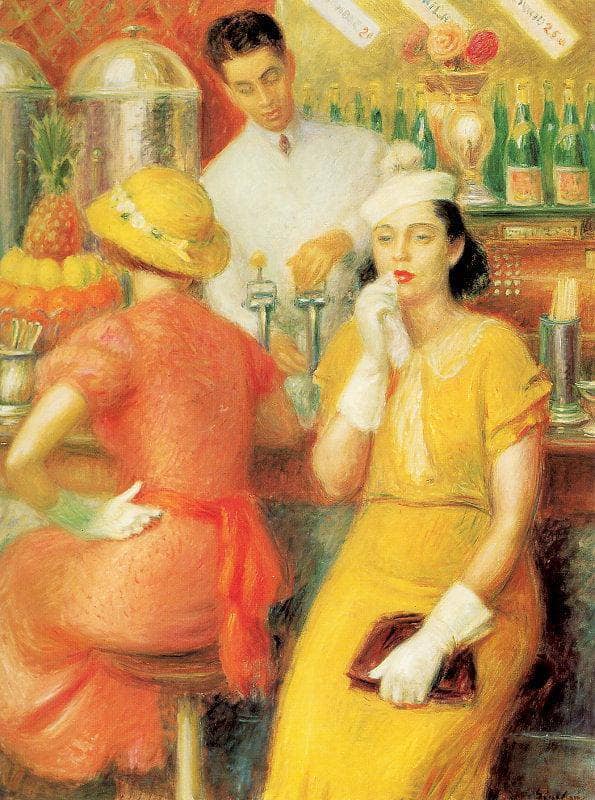 Soda Fountain by William James Glackens — Oil Painting Reproduction