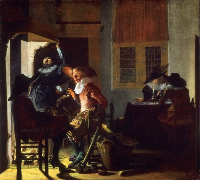 Soldiers Beside a Fireplace by Willem Cornelisz Duyster — Oil Painting Reproduction