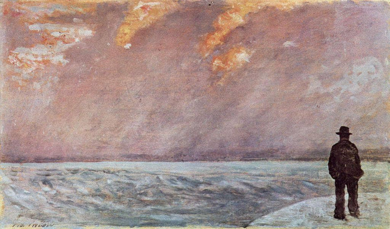 Sunset on the sea by Giovanni Fattori — Oil Painting Reproduction