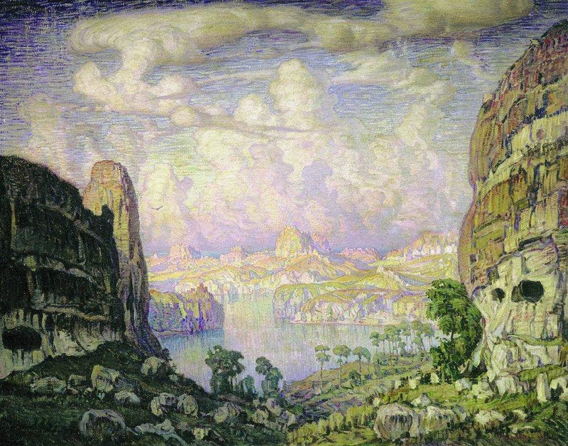 Southern Land. Cave Town. by Konstantin Bogaevsky — Oil Painting Reproduction