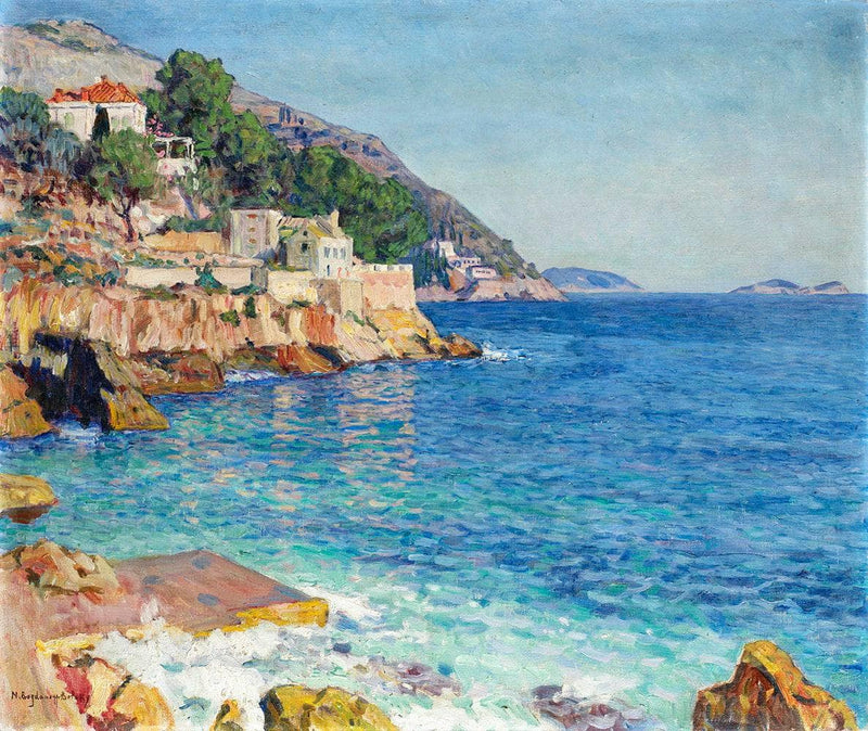 Southern Seascape by Nikolay Bogdanov-Belsky — Oil Painting Reproduction
