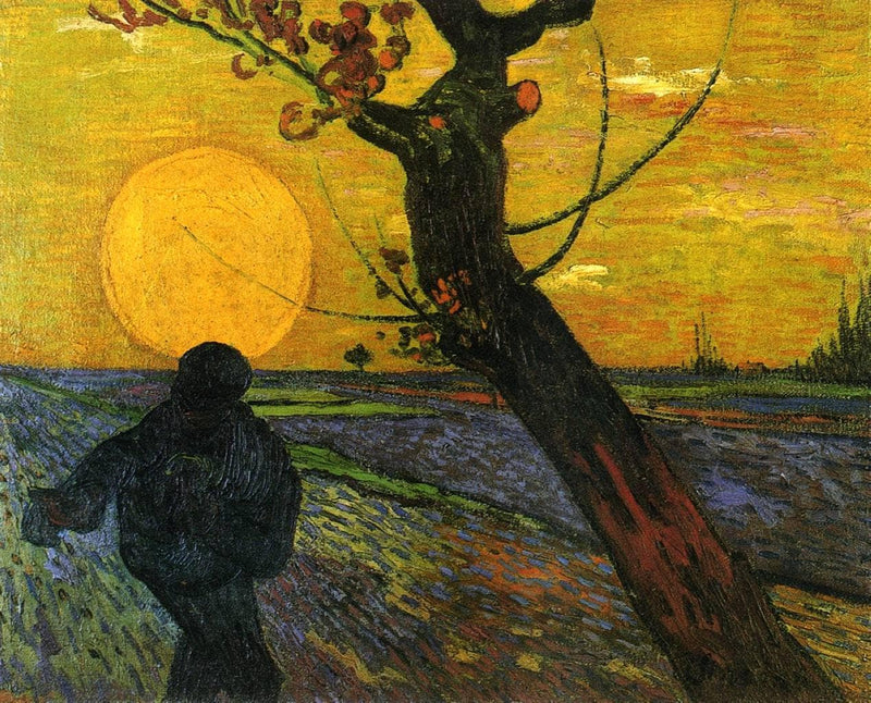Sower with Setting Sun by Vincent van Gogh — Oil Painting Reproduction