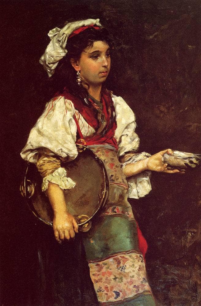 Spanish Girl by Julius LeBlanc Stewart — Oil Painting Reproduction
