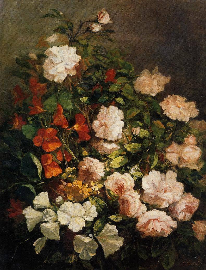 Spray of Flowers by Eugene Boudin — Oil Painting Reproduction
