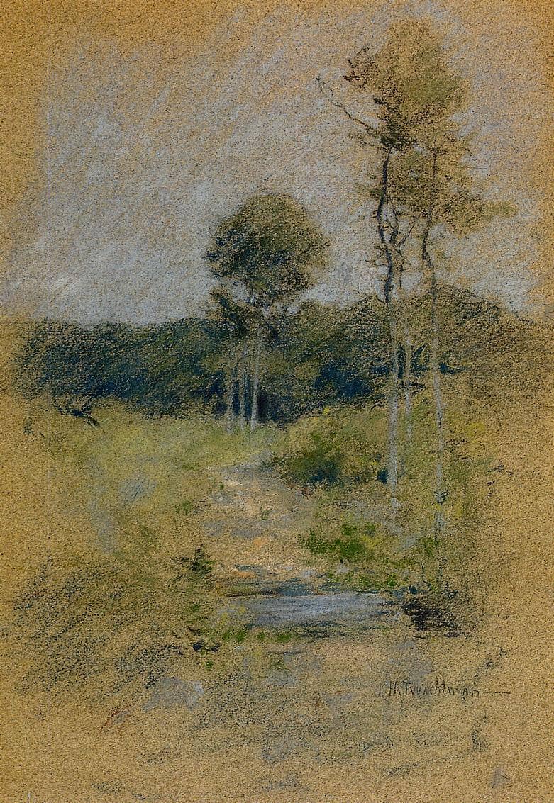 Spring Landscape (also known as Spring in Marin County) by John Henry Twachtman — Oil Painting Reproduction