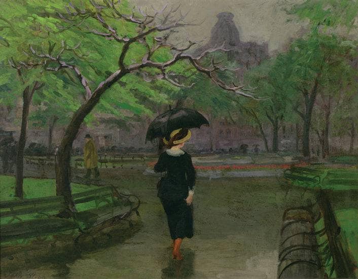 Spring Rain, New York by John French Sloan — Oil Painting Reproduction