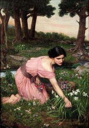 Spring Spreads One Green Lap of Flowers by John William Waterhouse — Oil Painting Reproduction