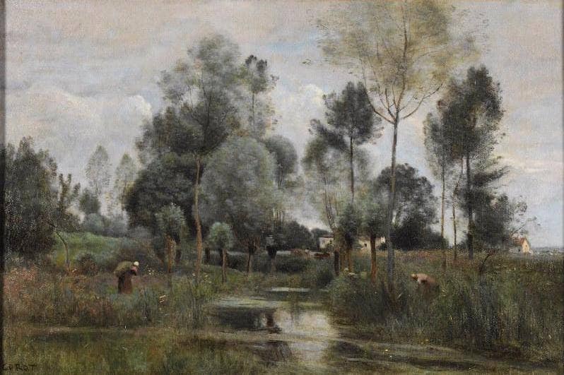 Spring, the willow plantation by Paul Trouillebert — Oil Painting Reproduction