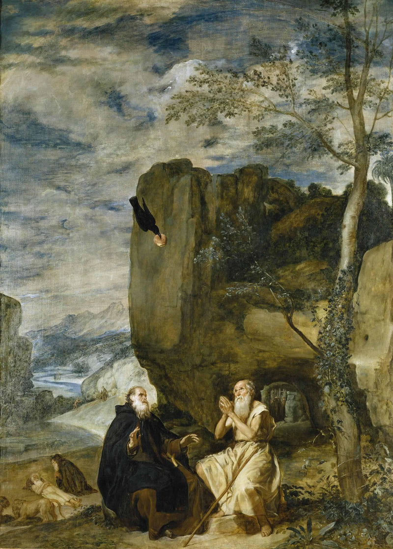 St. Anthony the Abbot and St. Paul the First Hermit by Diego Velazquez — Oil Painting Reproduction