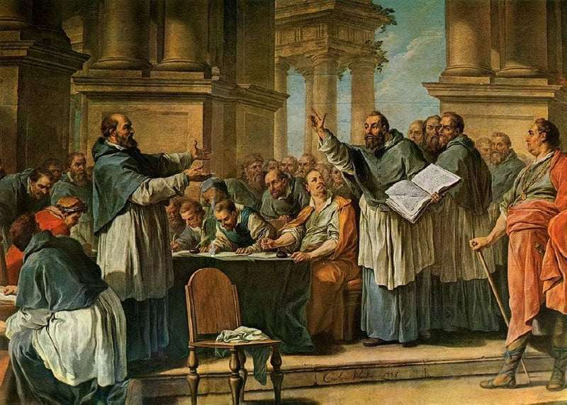 St. Augustine Arguing with Donatists by Charles-Andre van Loo (Carle van Loo) — Oil Painting Reproduction