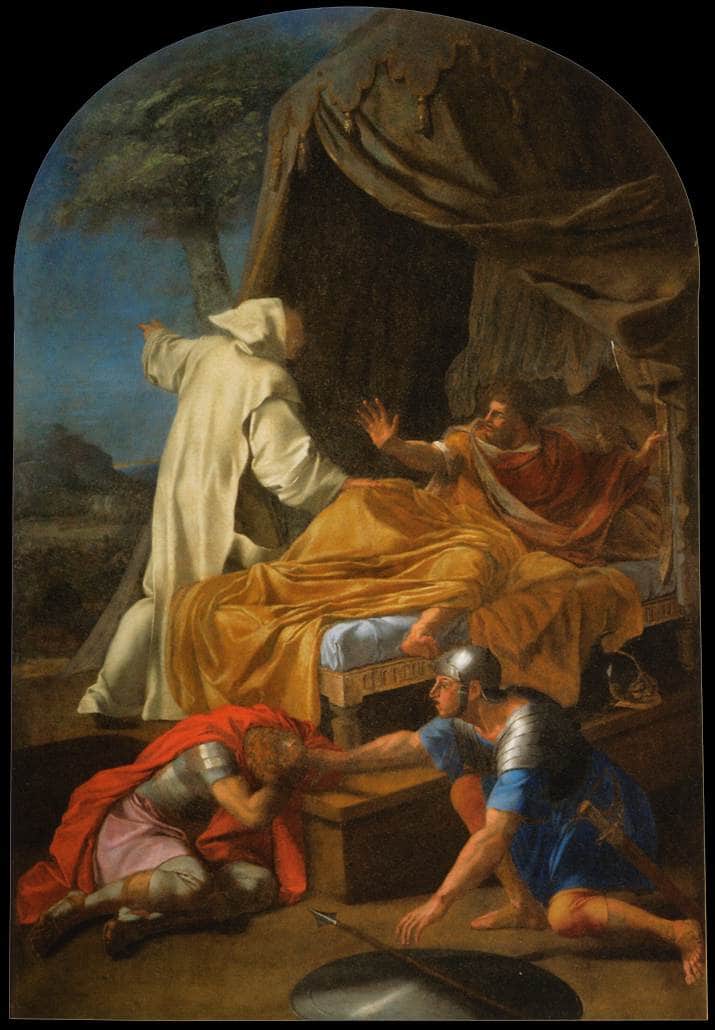 St. Bruno Appearing to Comte Roger by Eustache Le Sueur — Oil Painting Reproduction