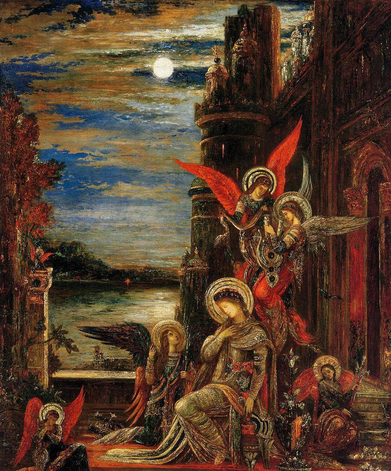 St. Cecilia (The Angels Announcing her Coming Martyrdom) by Gustave Moreau — Oil Painting Reproduction
