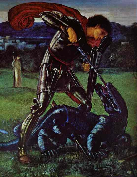 St. George and the Dragon by Edward Burne-Jones — Oil Painting Reproduction