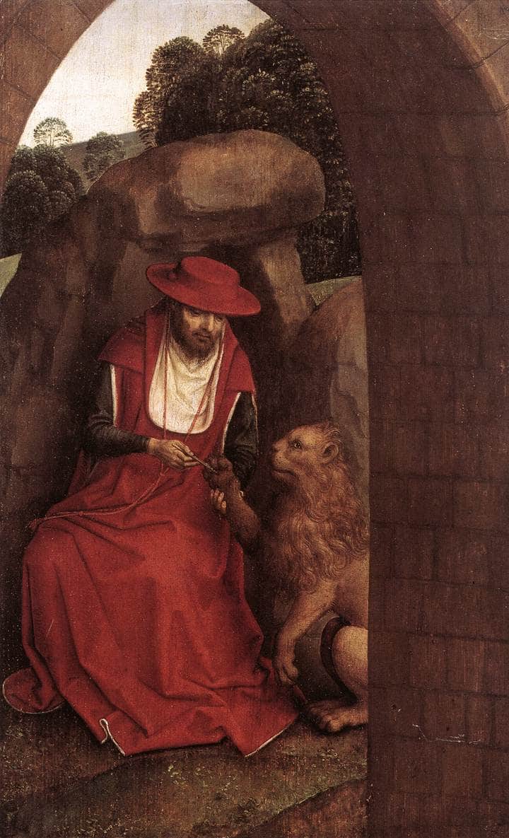 St. Jerome and the Lion by Hans Memling — Oil Painting Reproduction