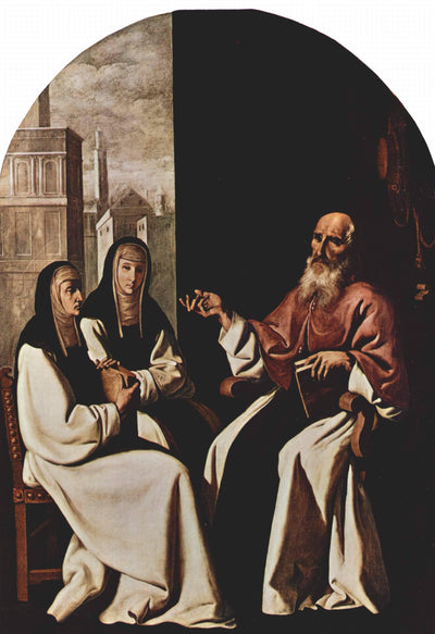 St. Jerome with St. Paula and St. Eustochium in entryway