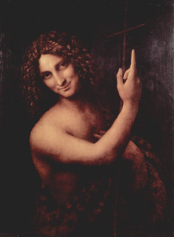 Saint John the Baptist, by Leonardo da Vinci, Oil on panel, c. 1513–1514