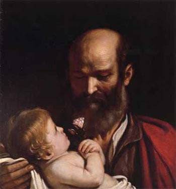 St Joseph with the Christ Child in entryway
