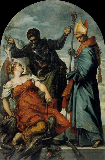 St Louis, St George, and the Princess in modern living room