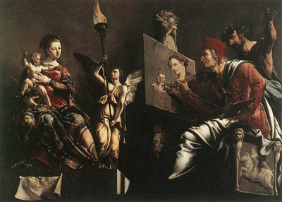St Luke Painting the Virgin and Child in study