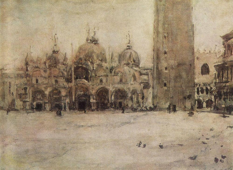 St. Mark Plaza in Venice by Valentin Serov — Oil Painting Reproduction