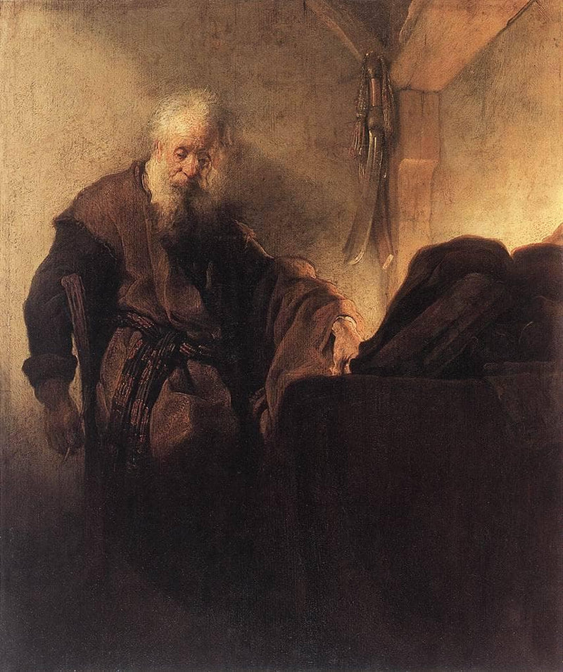 St. Paul at his Writing Desk by Rembrandt — Oil Painting Reproduction