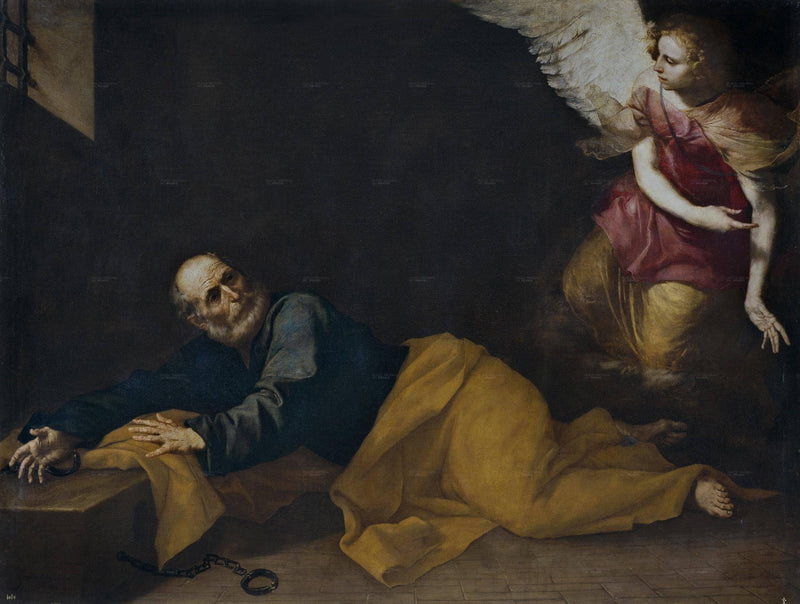 St. Peter Freed by an Angel by Jusepe de Ribera — Oil Painting Reproduction