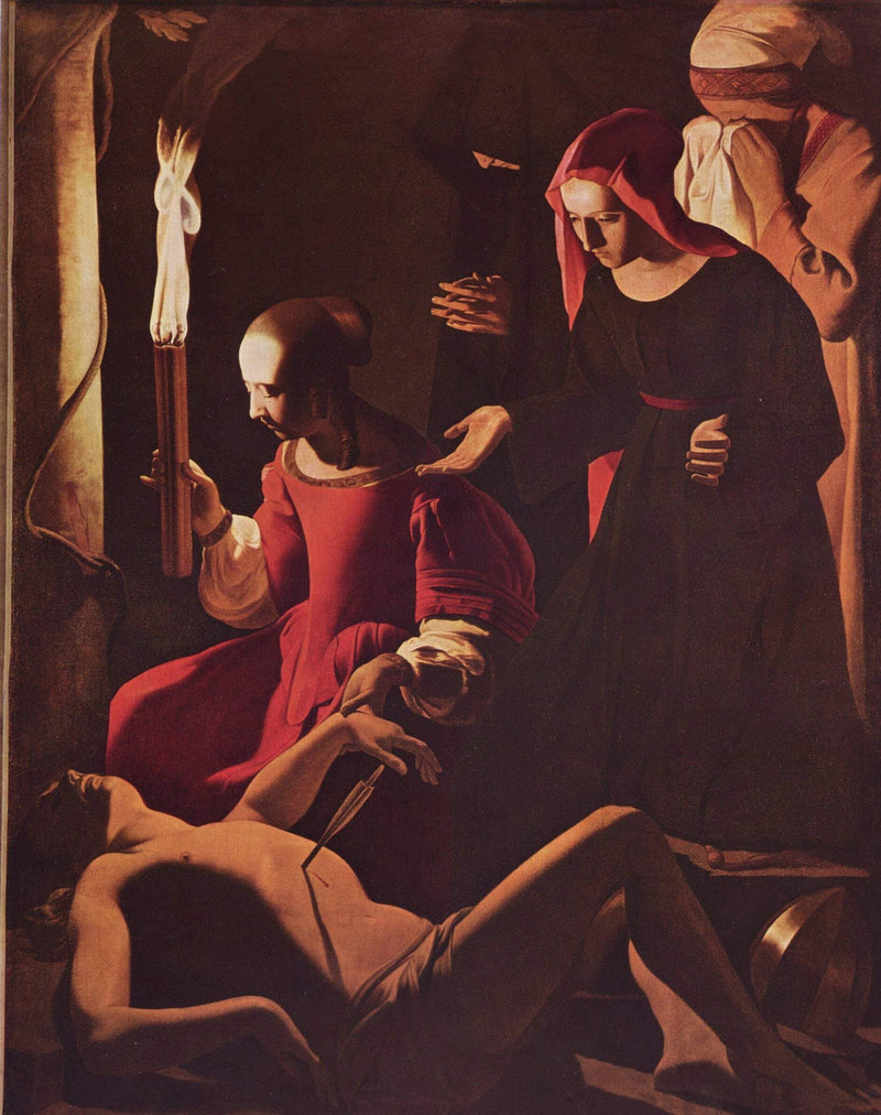 St. Sebastian Tended by St. Irene by Georges de la Tour — Oil Painting Reproduction