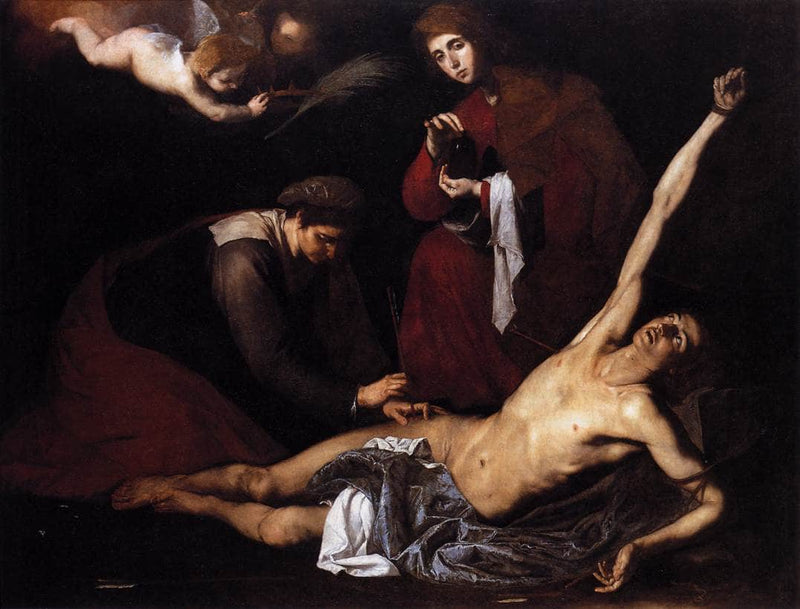 St. Sebastian Tended by the Holy Women by Jusepe de Ribera — Oil Painting Reproduction