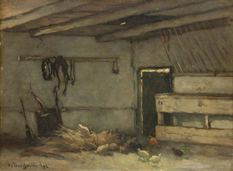 Stalinterieur by Johan Hendrik Weissenbruch — Oil Painting Reproduction