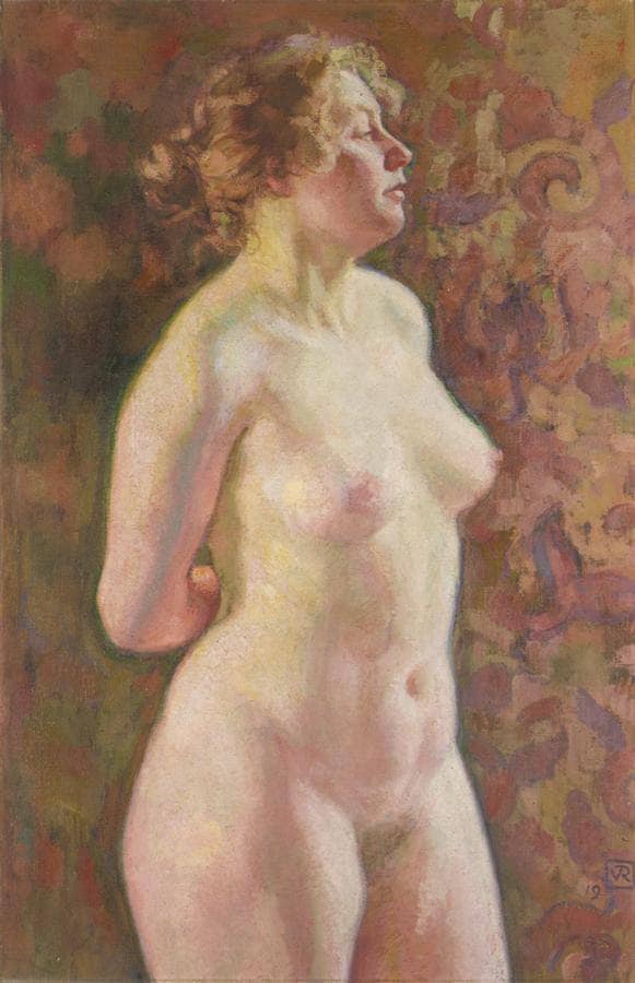 Standing Nude by Theo van Rysselberghe — Oil Painting Reproduction
