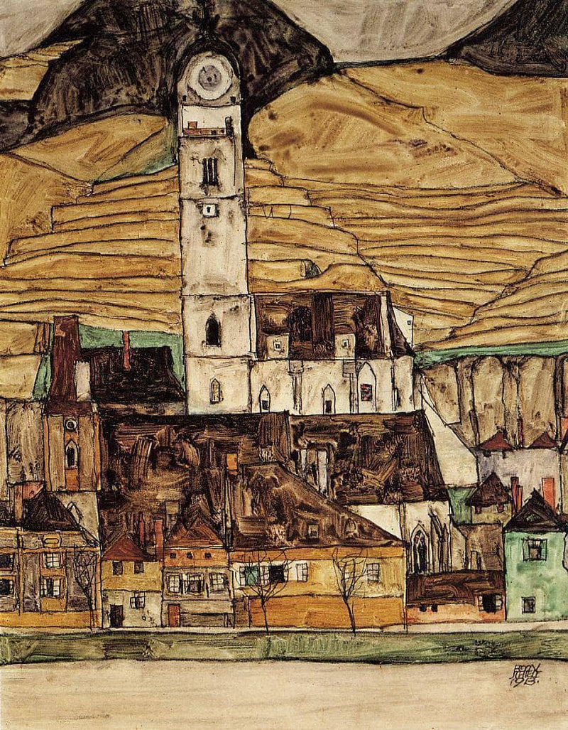 Stein on the Danube by Egon Schiele — Oil Painting Reproduction