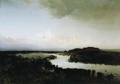 Steppe in the evening in home office