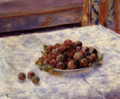 Still Life, a Plate of Plums in dining room