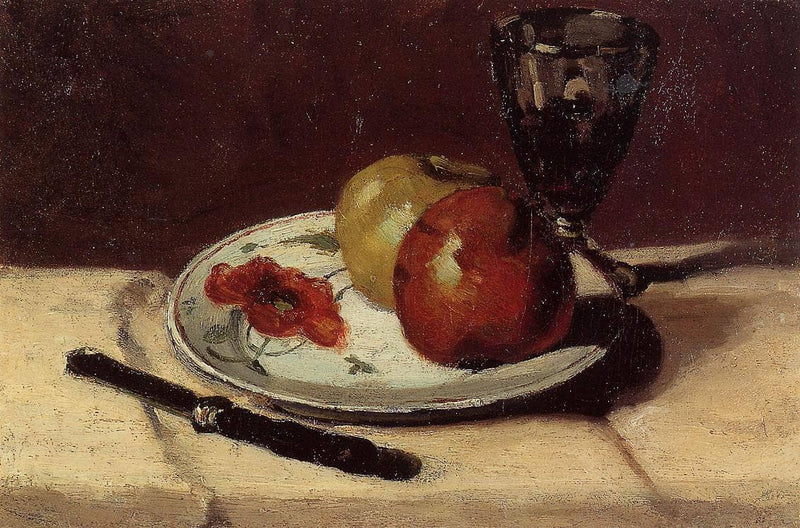 Still Life Apples and a Glass by Paul Cezanne — Oil Painting Reproduction
