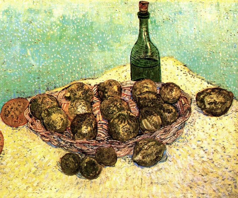 Still Life Bottle, Lemons and Oranges by Vincent van Gogh — Oil Painting Reproduction